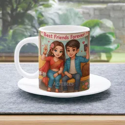 acrebees Best Friends Foreverr Ceramic Coffee|Ideal for Birthday, Friendship Day-4 Ceramic Coffee Mug-picture-44