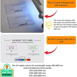 storite 3 in 1 UV Intensity Test Card ,UVA & UVC Light Identifying Card ,UVB Tester Light Meter image 4