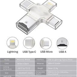 SwapME 4-in-1 OTG Card Reader Compatible with Apple, Android, Type-C Devices Card Reader image 5