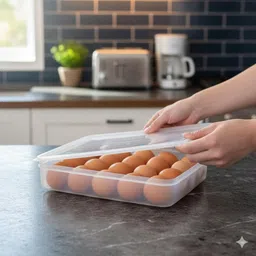 maxtid 24 Grid Transparent Egg Storage Organizer for Kitchen Storage Box-picture-11