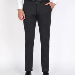 peter england Men Slim Fit Grey Polyester Trousers-picture-13