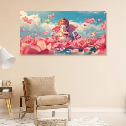nestroots Framed Divine Ganesha in pink Delight Wall Painting-picture-31