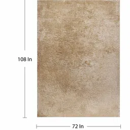 kaleen india Beige Polyester Shaggy 9' x 6' Hand tufted Carpet image 5