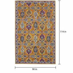 saraswati global Orange Persian Wool 8 ft x 10 ft Hand Tufted Carpet image 3