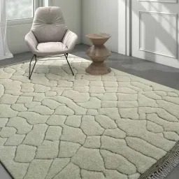 jaipur rugs Ivory Traditional Wool 6 ft x 9 ft Hand Knotted Carpet image 1