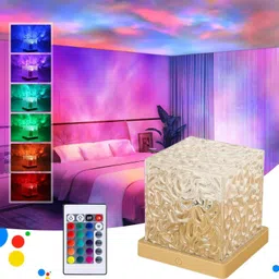 gjshop Square touch lamp Light,Easy to Carry Water Ripple Remote Control Colorful Light Table Lamp-picture-19