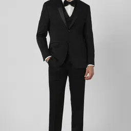 van heusen Men Three Piece Suit Solid Suit-picture-21