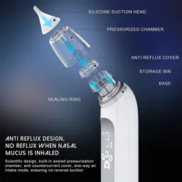 wiska Electric Baby Nasal Aspirator Sucker and Booger Remover with 3 Levels Suction Battery Operated Nasal Aspirator image 5