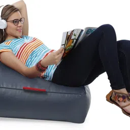 style homez Large Classic Square Floor Cushion Bean Bag Footstool With Bean Filling image 4
