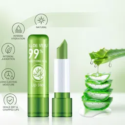 sassy beauty Refreshing Aloe Vera & Rose Lip Balm Set for Lip Nourishment Aloevera image 2