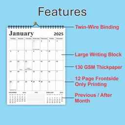 vivid print 761 Black Wall Planner calendar 2025 Wall Calendar image 3