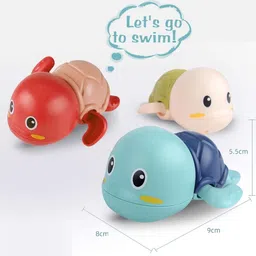 sr toys Swim Pool Bath Toys for Toddler | Cute Water Tortoise for Girl & Boys (pack-3) Bath Toy image 4