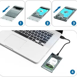 SAENTE USB 3.0 2.5" HDD SSD Enclosure – Clear SATA Case with UASP 2.5 inch HDD Enclosure image 4