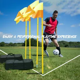 dinetic 1 Pc Corner flags Portable Soccer Flags Soccer Poles Y/O Two Piece Agility Pole image 4