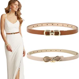 sannidhi Women Casual Khaki Artificial Leather Belt image 1