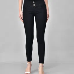 creatywitty Women Skinny High Rise Black Jeans-picture-25