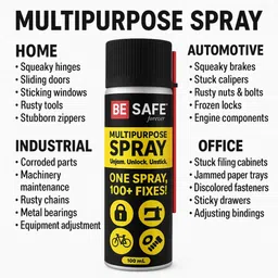 be safe forever Multipurpose Spray, Rust Remover, Lubricant, Cleaner & Protectant Bicycle Lubricant image 4