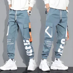 hvbk Men Printed Grey Track Pants image 5