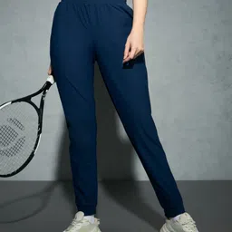 technosport Women Solid Blue Track Pants image 1
