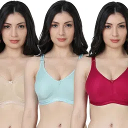 ladyland Pack of 3 Women T-Shirt Non Padded Bra-picture-31