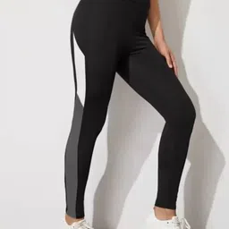 earth joy Color Block Women Black Tights image 4