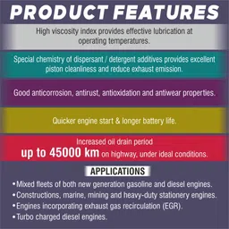 pl super palco HITECH SAE 15W40 Heavy Duty Diesel Engine Oil 10 Litre API CI-4/SL Synthetic Technology for Turbo Charged Diesel Truck SUVs MUVs Superior Protection Heavy Duty Engine Oil image 5