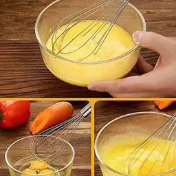 kicthtero Steel whisk । Egg Mixer। hand egg beater। Whisk। Stainless Steel Balloon Whisk image 2