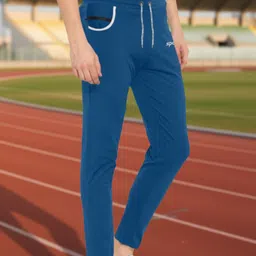 Men Solid Blue Track Pants-image-32