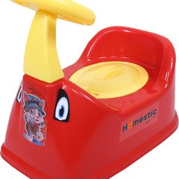 homestic by kuber industries Plastic Baby Potty Toilet Training Seat|Steering Design|Red Potty Seat-picture-6
