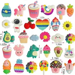 BABOLE BABOLE PACK OF 30 COLOURFUL SHOE DECORATION CHARMS Rubber Shoe Charm image 2