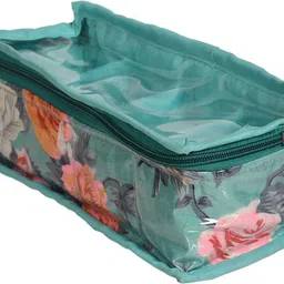 Kuber Industries Multiuses PVC Laminate Flower Print 4 Case Watch Organizer (Turquoise) Watch Box-image-12