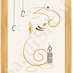 saadisikhi Ganesha Minimalist Line Drawing Indian Hindu God Home Wall Decor Religious Frame-picture-37
