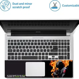 Anweshas Full Panel Laptop Skins Upto 15.6 inch - No Residue, Bubble Free - Removable HD Quality Printed Vinyl/Sticker/Cover for Dell-Lenovo-Acer-HP (strong fight soldier fire) Self Adhesive Vinyl Laptop Decal 15.6 image 3