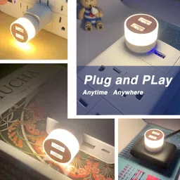 golkipar 2 in 1 Plug in Led Night Light Mini USB Led Light USB Led Ambient Light Hanging Lights (Pendant Lights) Lamp Shade image 5