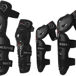 rhtdm Motorcycle Bike Racing Riding Knee & Elbow Guard Shin Protector Elbow Guard, Knee Guard Free Black image 1