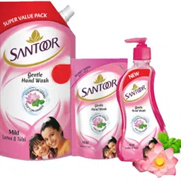 santoor MILD Lotus & Tulsi Handwash Hand Wash image 1