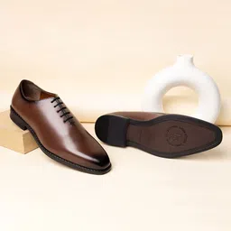 louis stitch Mens Tan Formal Derby Lace Up Shoes (SXWC) - 7 UK Derby For Men image 2