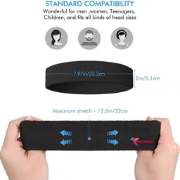 goldfinch Non Slip Moisture Wicking Work Out Cotton Head Band/Fitness Band For Men's & Women's Sweatband for Workout/ Sports Fitness/Exercise/Training/Running/Yoga- Pack of 1 Head Band image 3