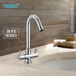 ramya Center Hole Mixer For Bathroom and Kitchen Chrome Finish Basin Mixer Faucet image 4