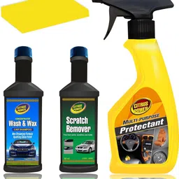 citrus power Car Polish 250ml, Wash & Wax 60ml, Scratch Remover 60ml, Sponge Combo-picture-26