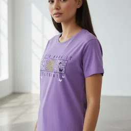 tinyart Women Graphic Print Round Neck Pure Cotton Multicolor T-Shirt image 3