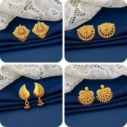 bestseller Combo of 4 Traditional Brass Earring Set-image-53