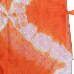 trendz hack Chiffon Solid Orange Women Dupatta image 2