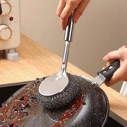 prifremi Stainless Steel Dish Scrubber Handle Scratch Brush image 2