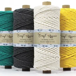 | 3ply Twisted Oragnic Cotton Macrame Cord (Each Color 20 Meter, 3mm) | Macrame Cord For Wall Hangers And Other DIY Projects | Macrame Color Combo-image-23