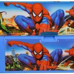 oviwa Jumbo Spiderman Art Plastic Pencil Box (Set of 1, Multi-Color) Geometry Box image 2