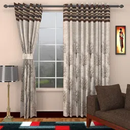 kiara creations 153 cm (5 ft) Jacquard Window Curtain (Pack Of 2)-picture-12