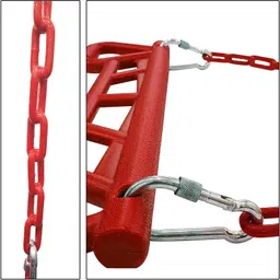 hop n play Trapeze Bar Gym Rings Plastic Coated Chains Ninja Monkey Bars for Kids & Adults image 5