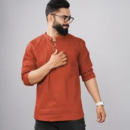 tap in Men Solid Cotton Blend Straight Kurta-picture-16