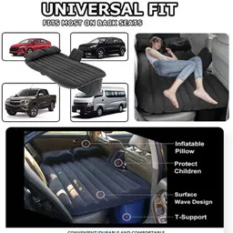 abjd Black Inflatable Car Bed Travel/Two Pillows/Pump For Creta Hyundai 2015 Premium Finish & Waterproof Car Inflatable Bed image 2